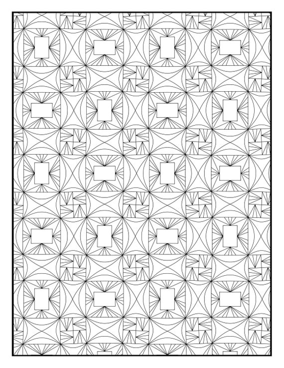 Coloring page geometric quilt repeating pattern printable