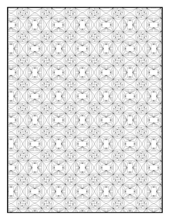 Coloring page geometric quilt repeating pattern printable