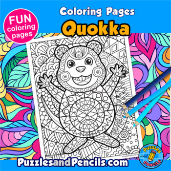 Zentangle quokka coloring activity mindfulness coloring pages for kids