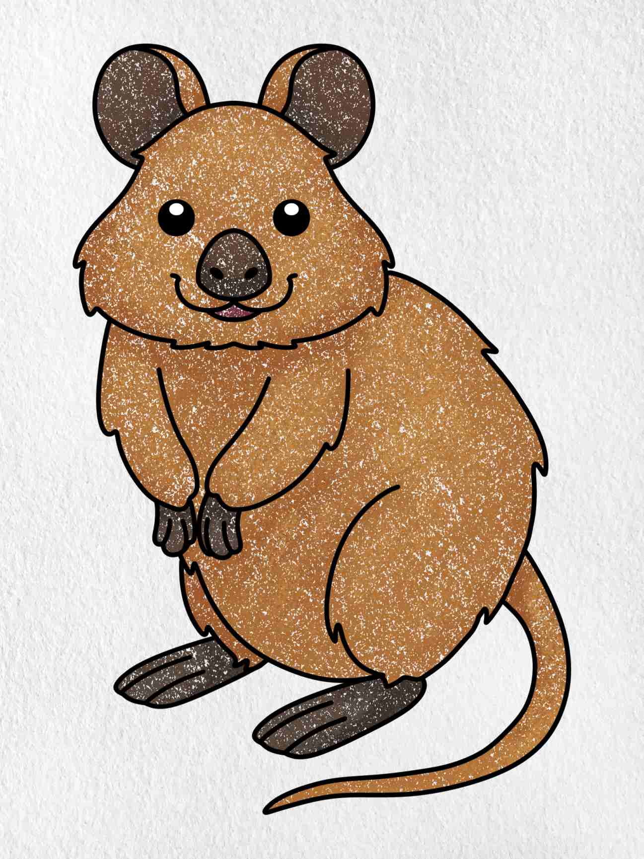How to draw a quokka