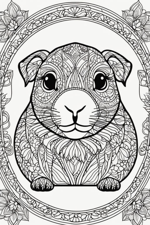 Coloring page of a cute quokka
