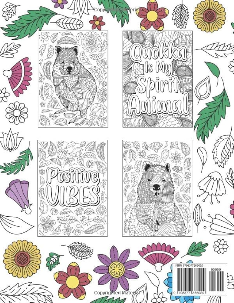 Quokka coloring book an adult coloring books for quokka lovers quokkas zentangle patterns for stress relief and relaxation freestyle drawing pages publishing paperland books