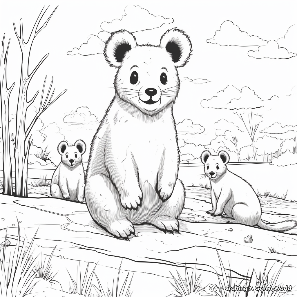 Quokka coloring pages