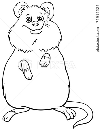 Cartoon quokka ic animal character coloring