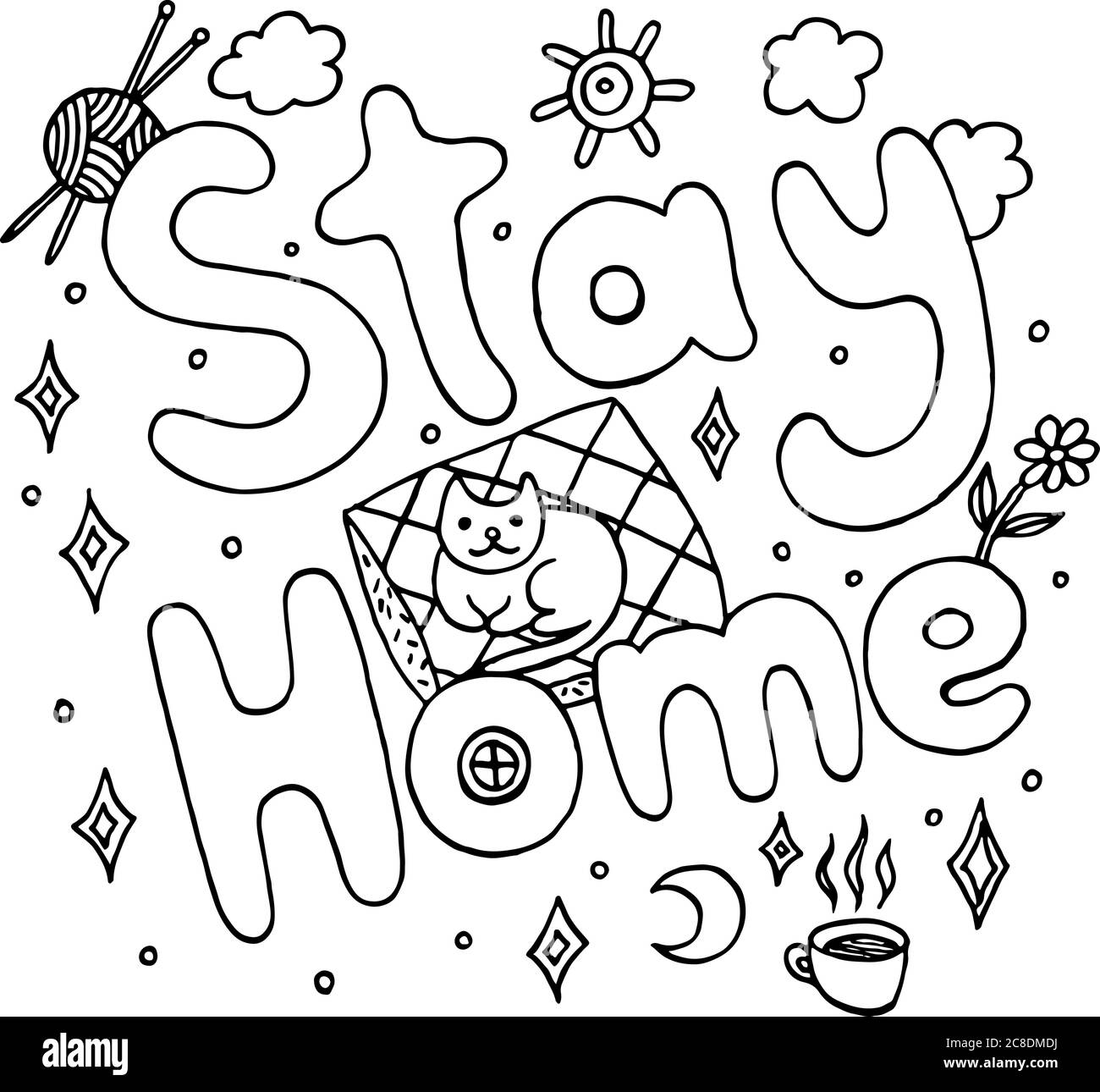 Coloring page for adults with motivational quote