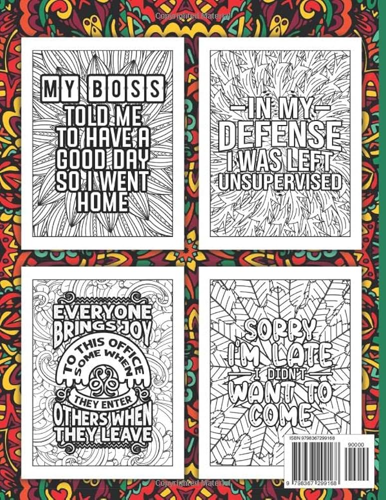 Funny adult coloring book to relieve work stress coloring pages with witty relatable office life quotes for stress relief and relaxation makes a great gag gift for coworkers corner hilarious