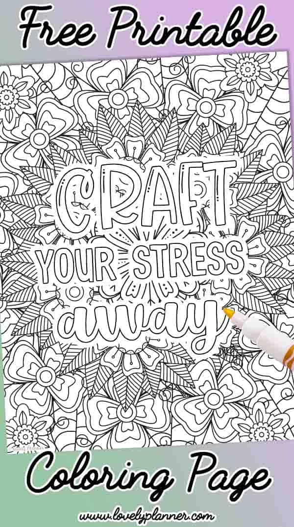 Free printable crafty quote coloring page