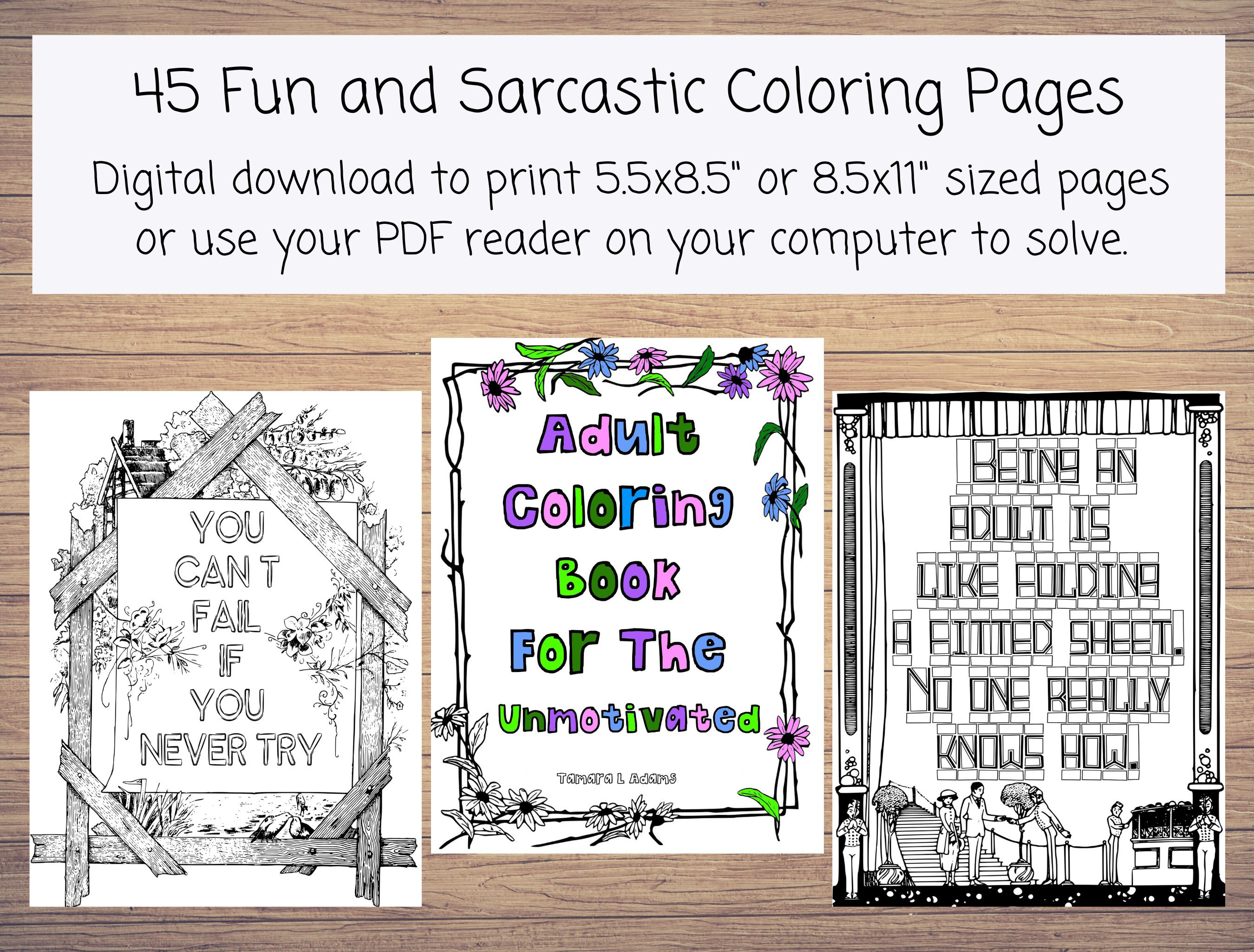 Fun games books coloring books adult coloring bundle for the unmotivated with unmotivational quotes coloring pages printable with pages of hilarious quotes