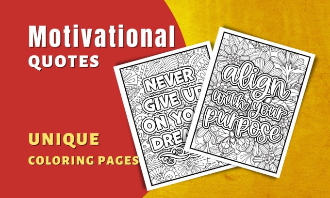 Create unique motivational quotes coloring pages for adults by amersoliman