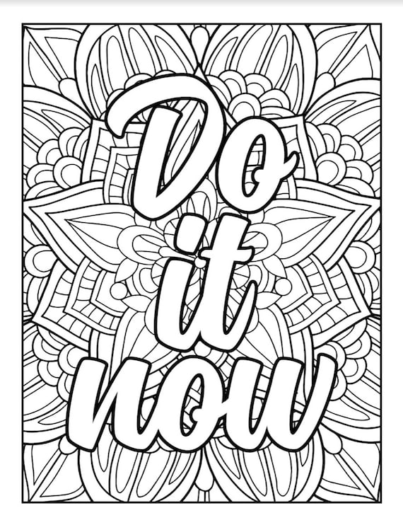 Adult motivational quote coloring pages