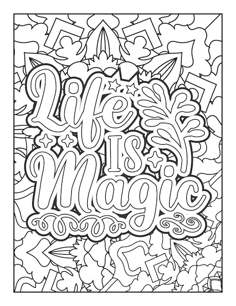 Premium vector motivational quote coloring page inspirational quote coloring page adult coloring page