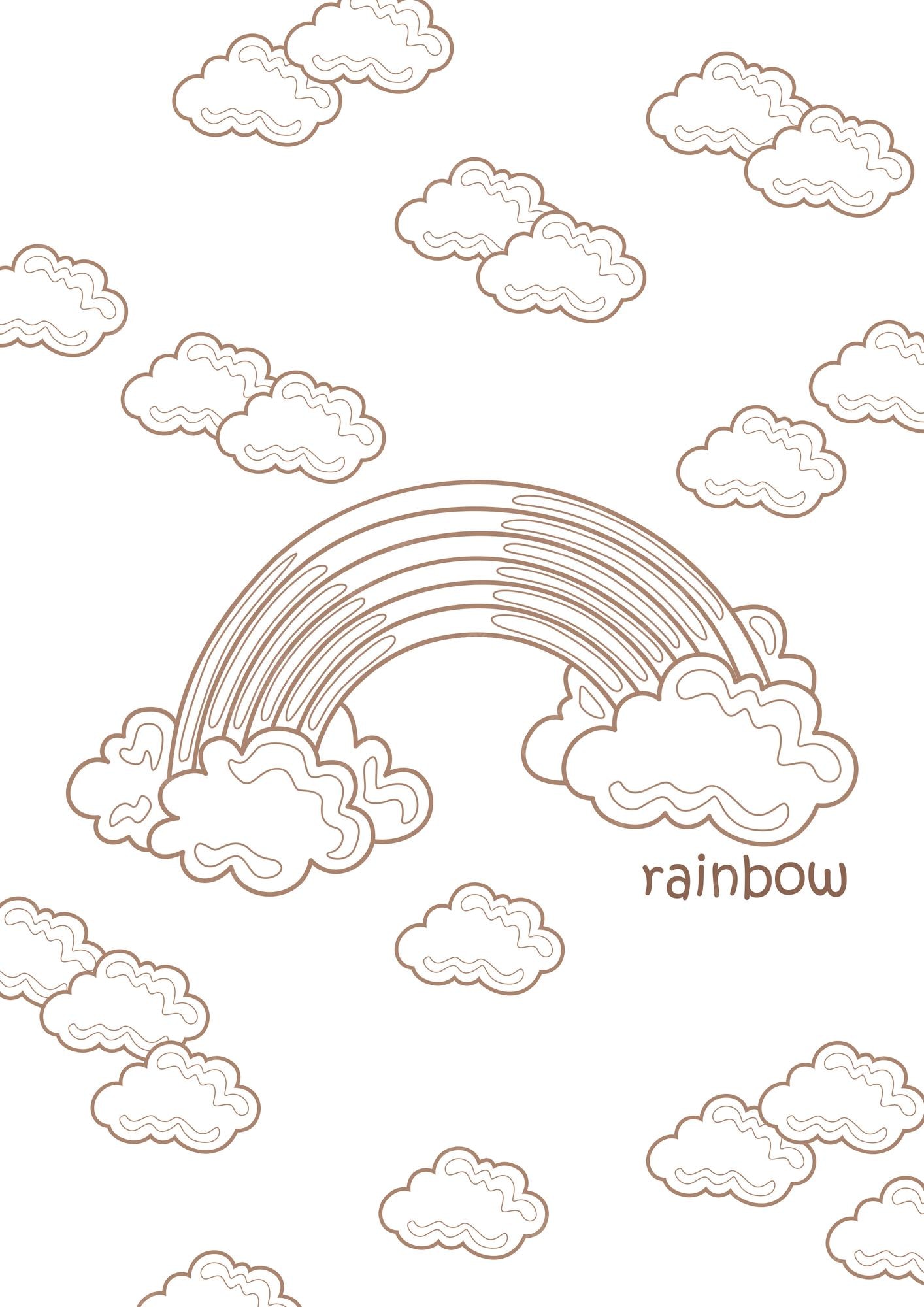 Premium vector alphabet r for rainbow vocabulary school lesson study word coloring pages for kids and adult