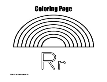 Rainbow coloring page by lesson machine tpt