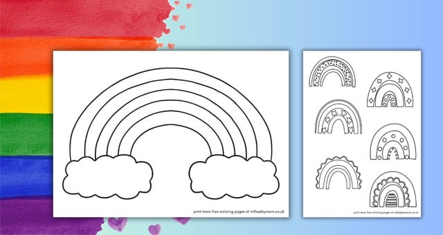 Free rainbow coloring pages for kids rkiddos