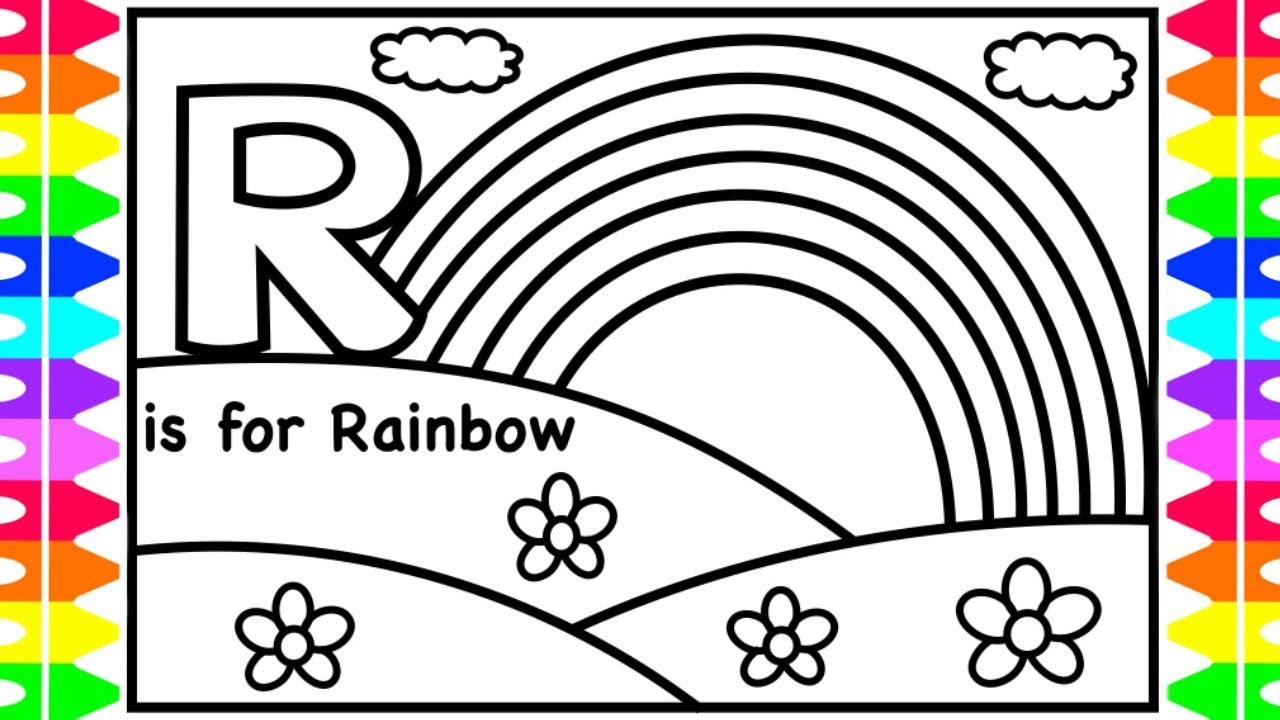 Alphabet coloring page r is for rainbow learn colors of the rainbow for kids children toddlers