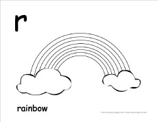 Letter r writing and coloring sheet