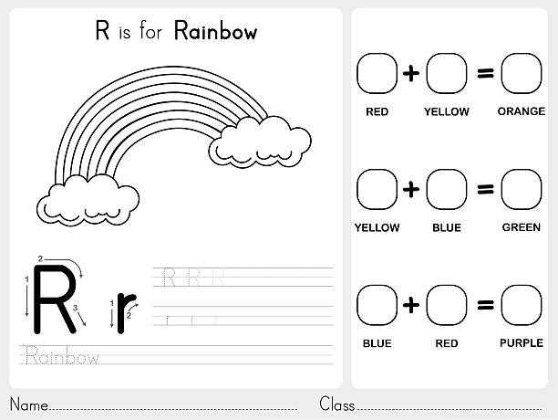 Alphabet az tracing and puzzle worksheet stock illustration