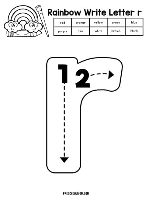 Letter r preschool printables