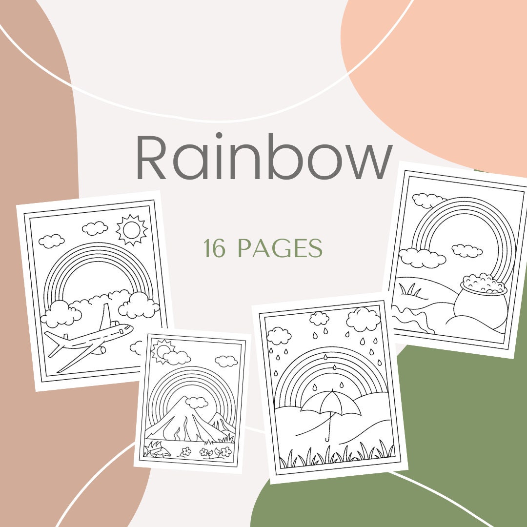 Rainbow printable coloring pages