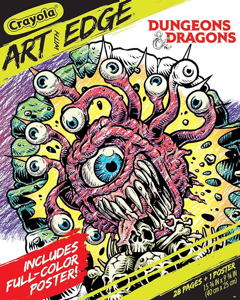Crayola art with edge dungeons dragons coloring pages pgs adult coloring dnd full poster included gift for teens toys games