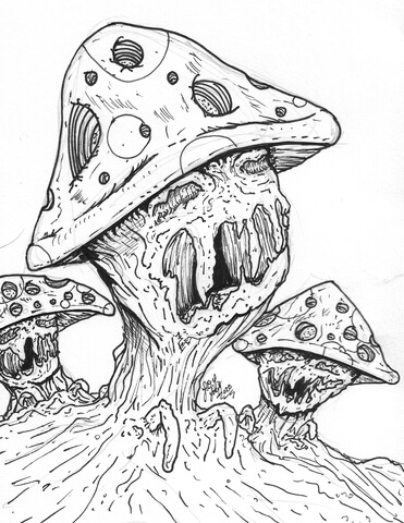 Funky fungi coloring page free printable coloring pages