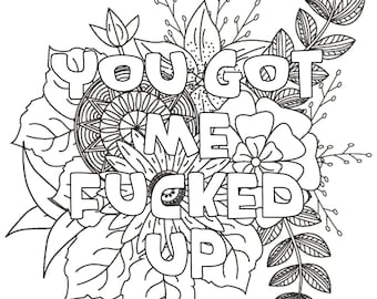 Sweary coloring book for adults adult humor printable pdf download
