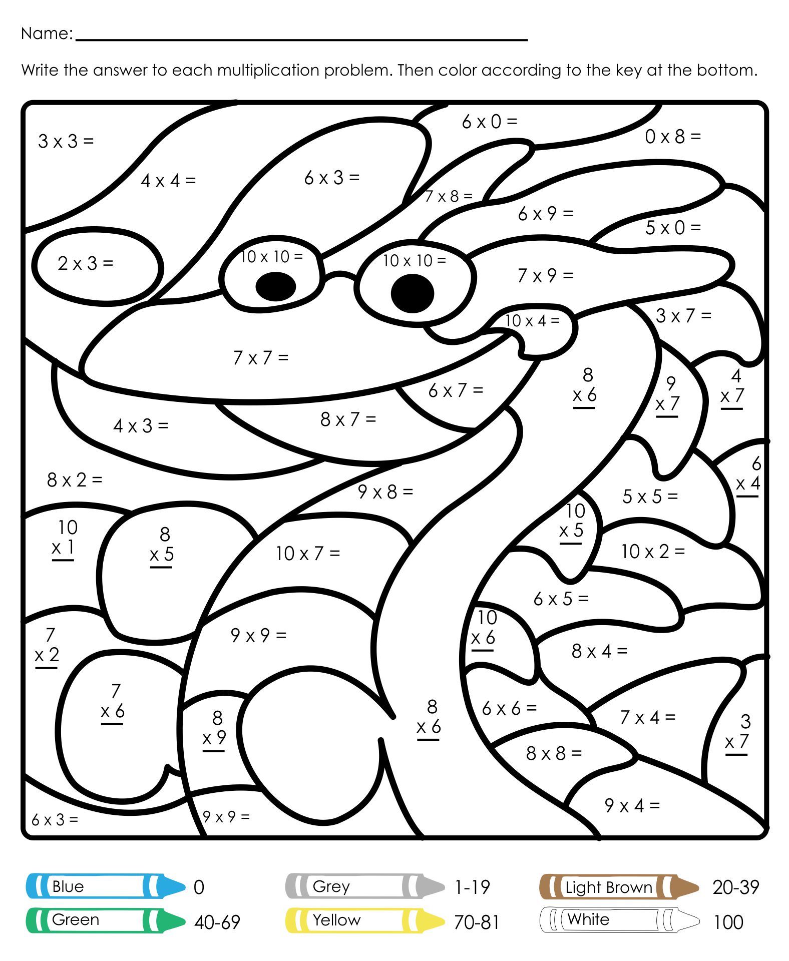 Best free printable multiplication coloring worksheets pdf for free at