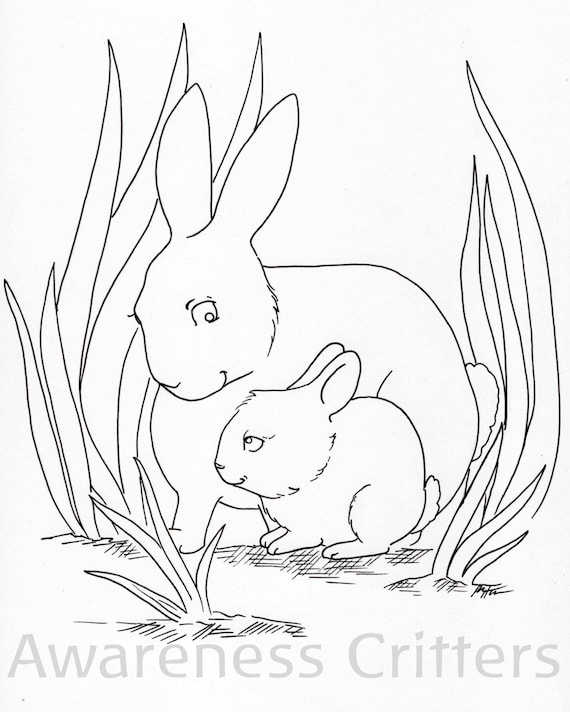 Animal family coloring page packet