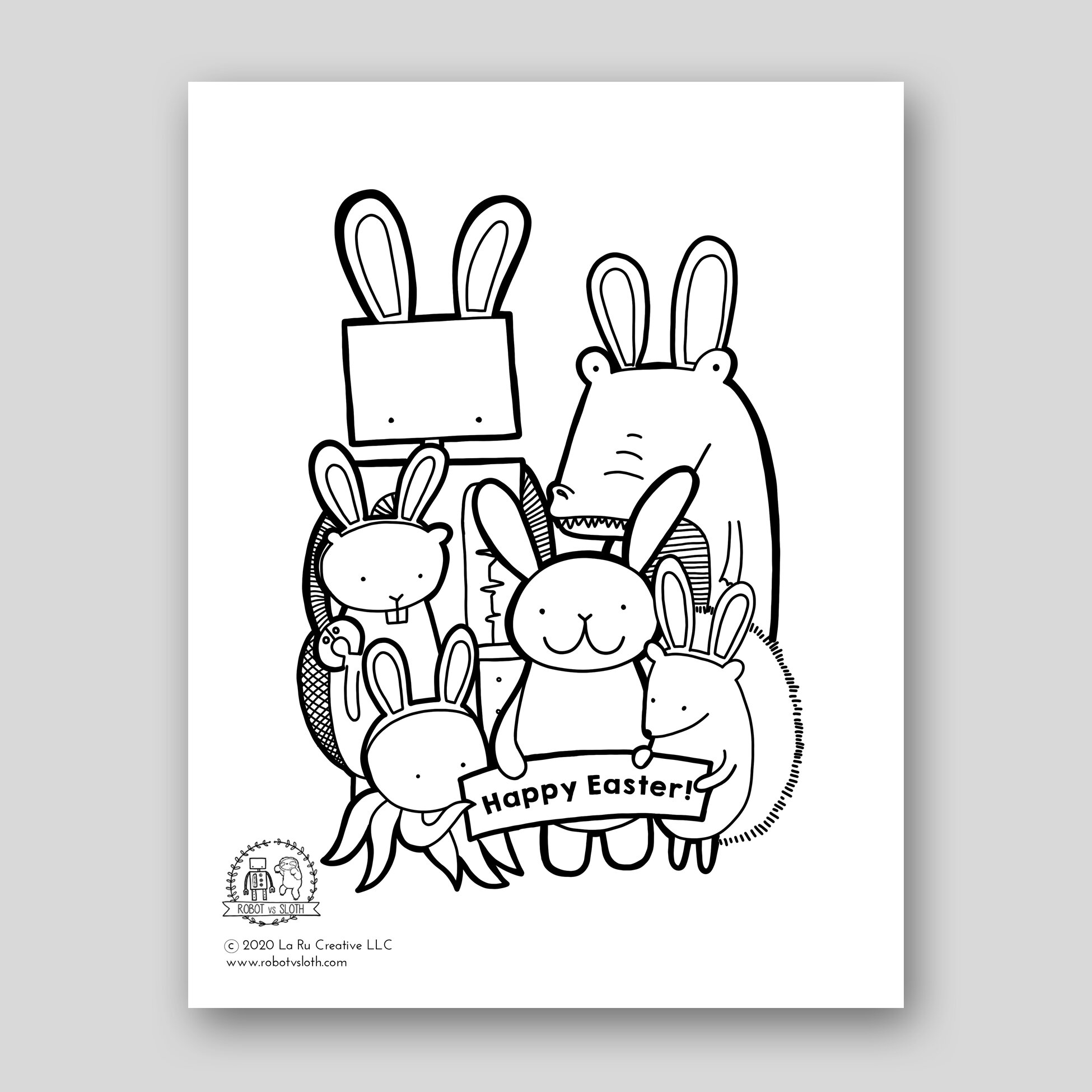 Coloringsheets â robot vs sloth