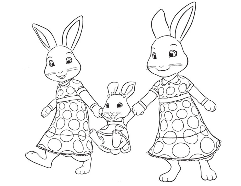 Peter rabbit family day coloring page