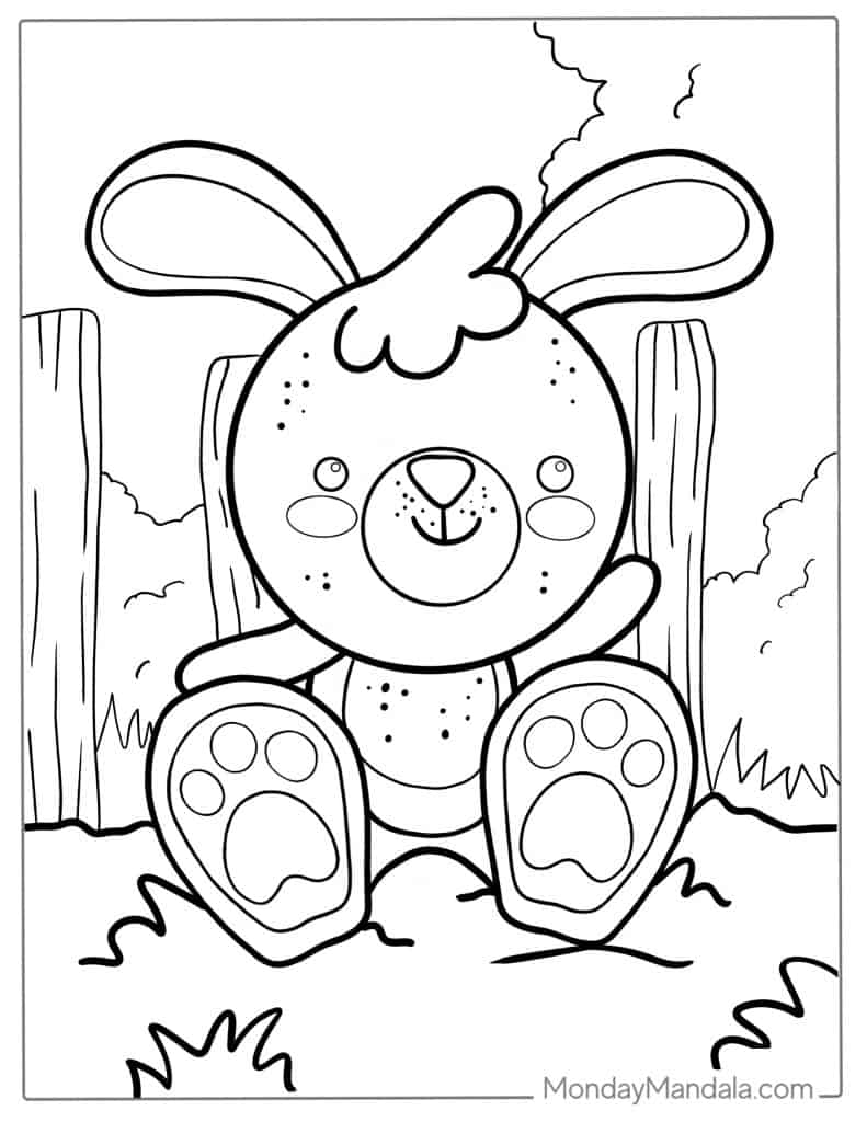 Rabbit coloring pages free pdf printables