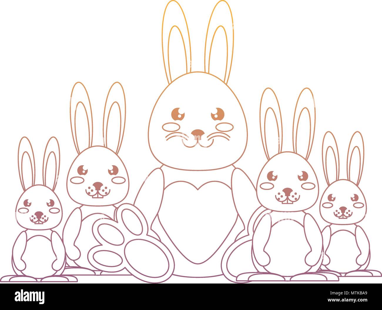 Bunny rabbits family stock vector images