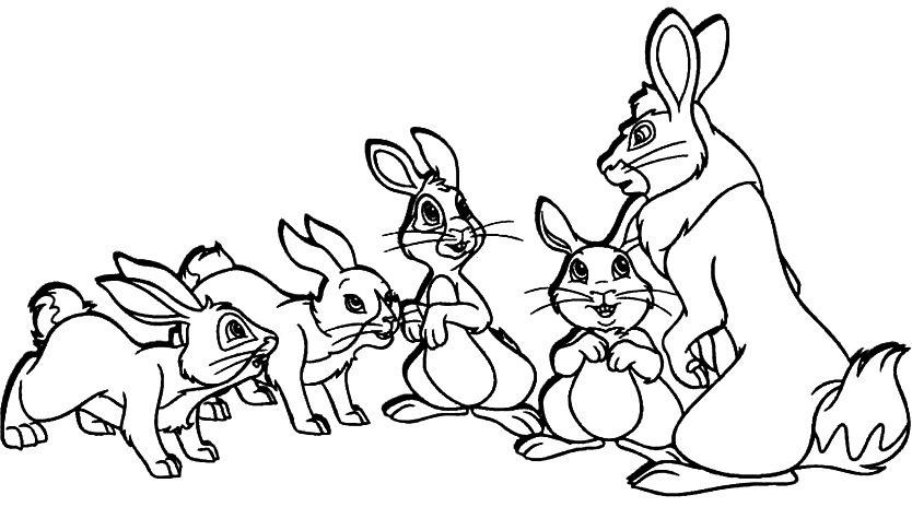 Coloring a family of rabbits picture