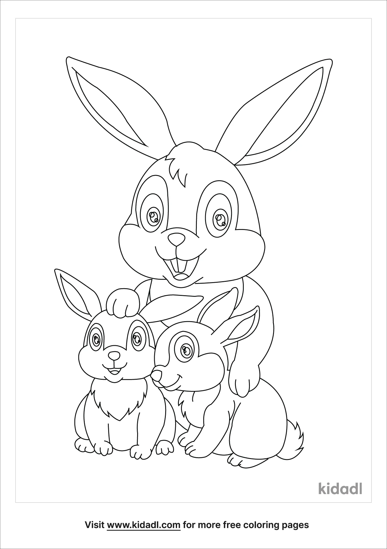 Free rabbit family coloring page coloring page printables
