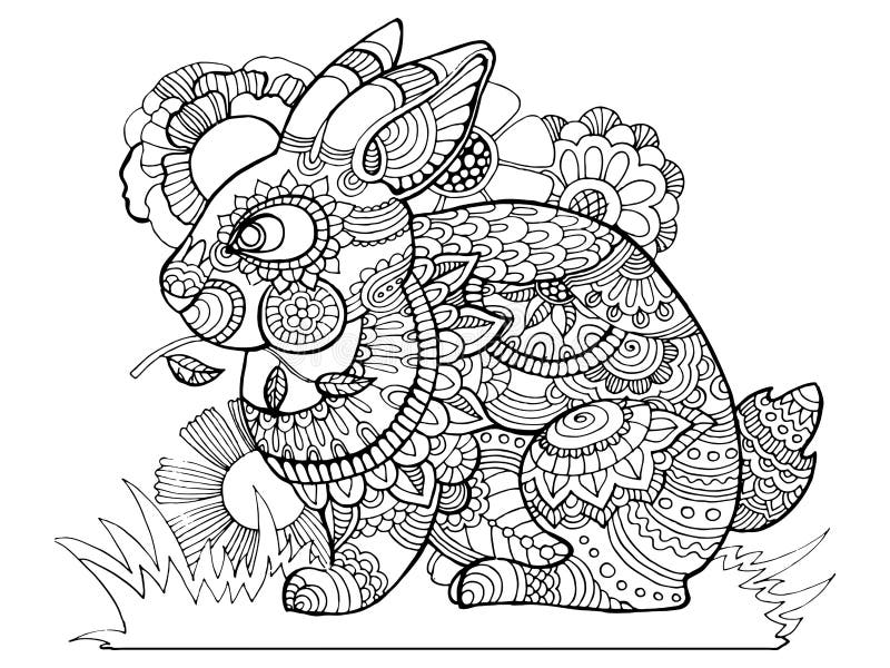 Bunny coloring adult stock illustrations â bunny coloring adult stock illustrations vectors clipart