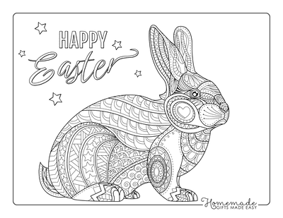 Free printable easter bunny coloring pages for kids adults