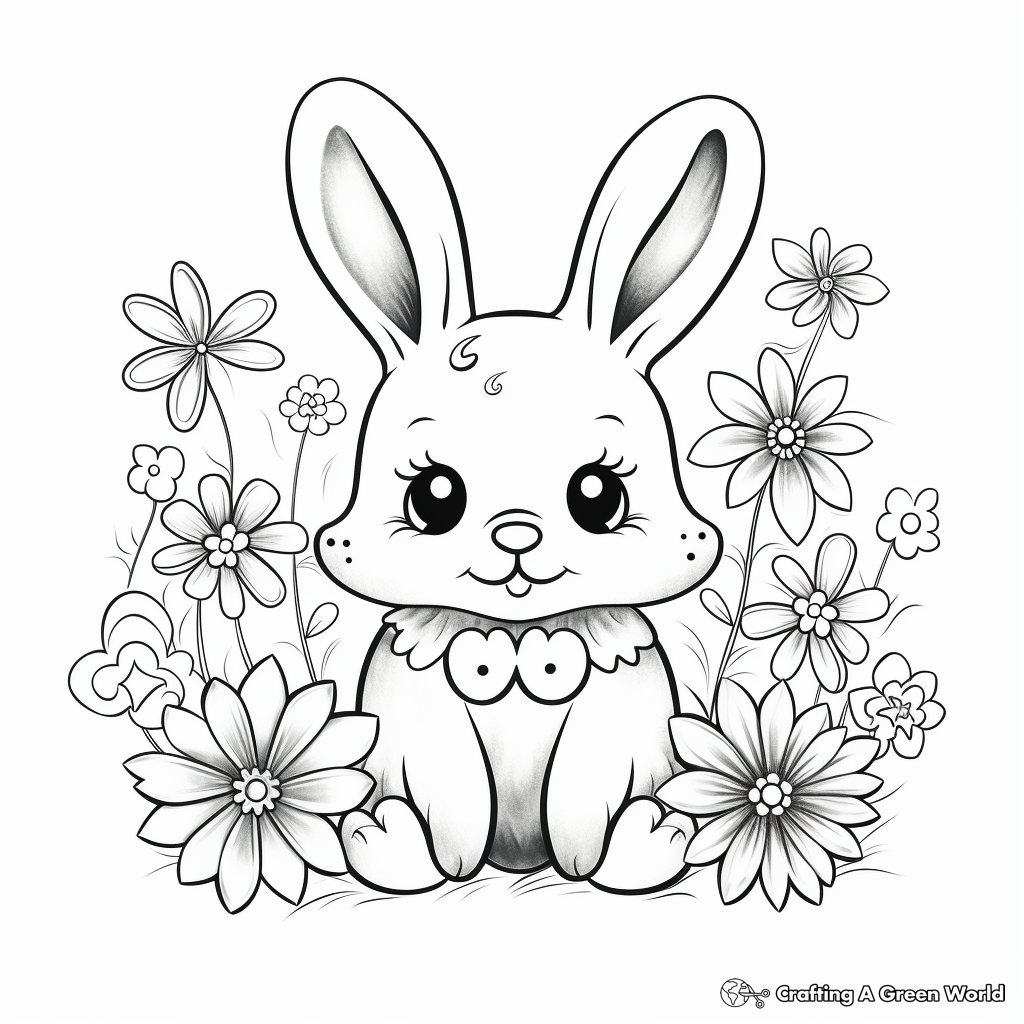 Bunny coloring pages for adults