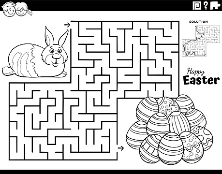 Maze activity with bunny bunny solution character vector bunny solution character png and vector with transparent background for free download