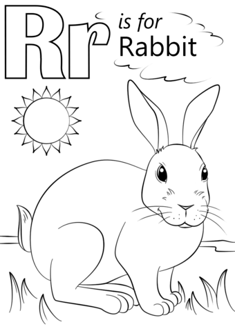 Letter r is for rabbit colorg page free prtable colorg pages alphabet colorg pages abc colorg pages preschool colorg pages