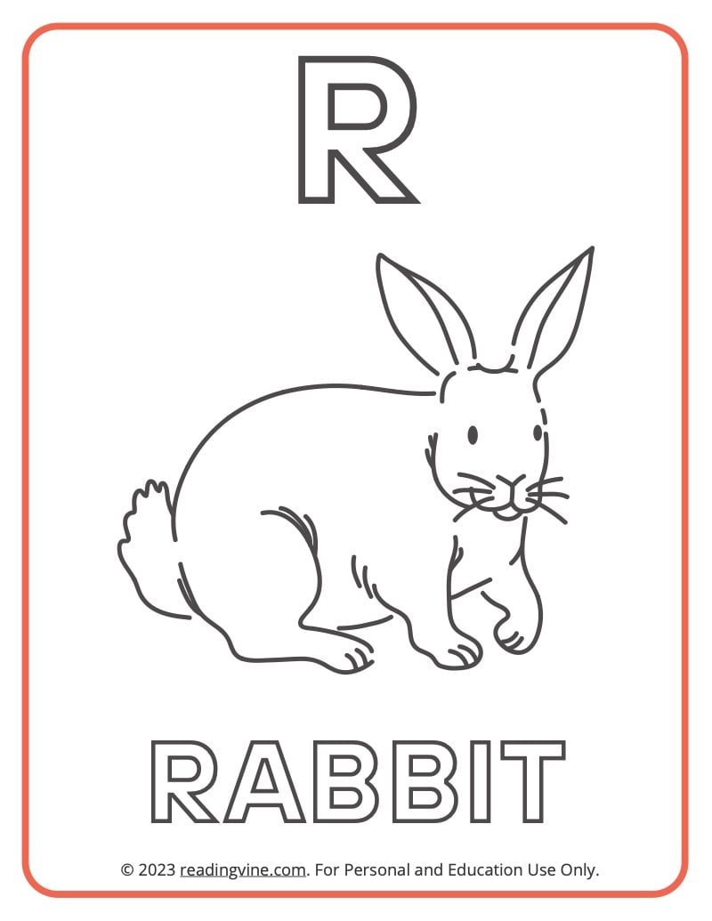 Letter r coloring pages