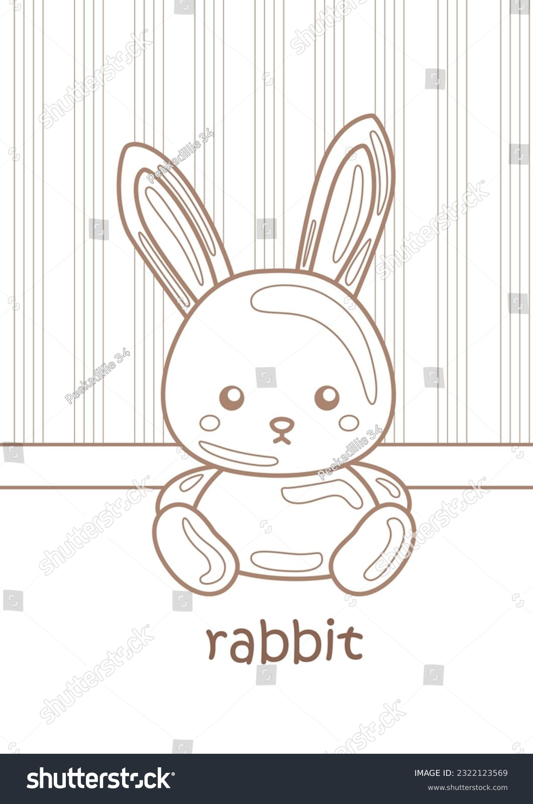 Alphabet r rabbit vocabulary school lesson stock illustration