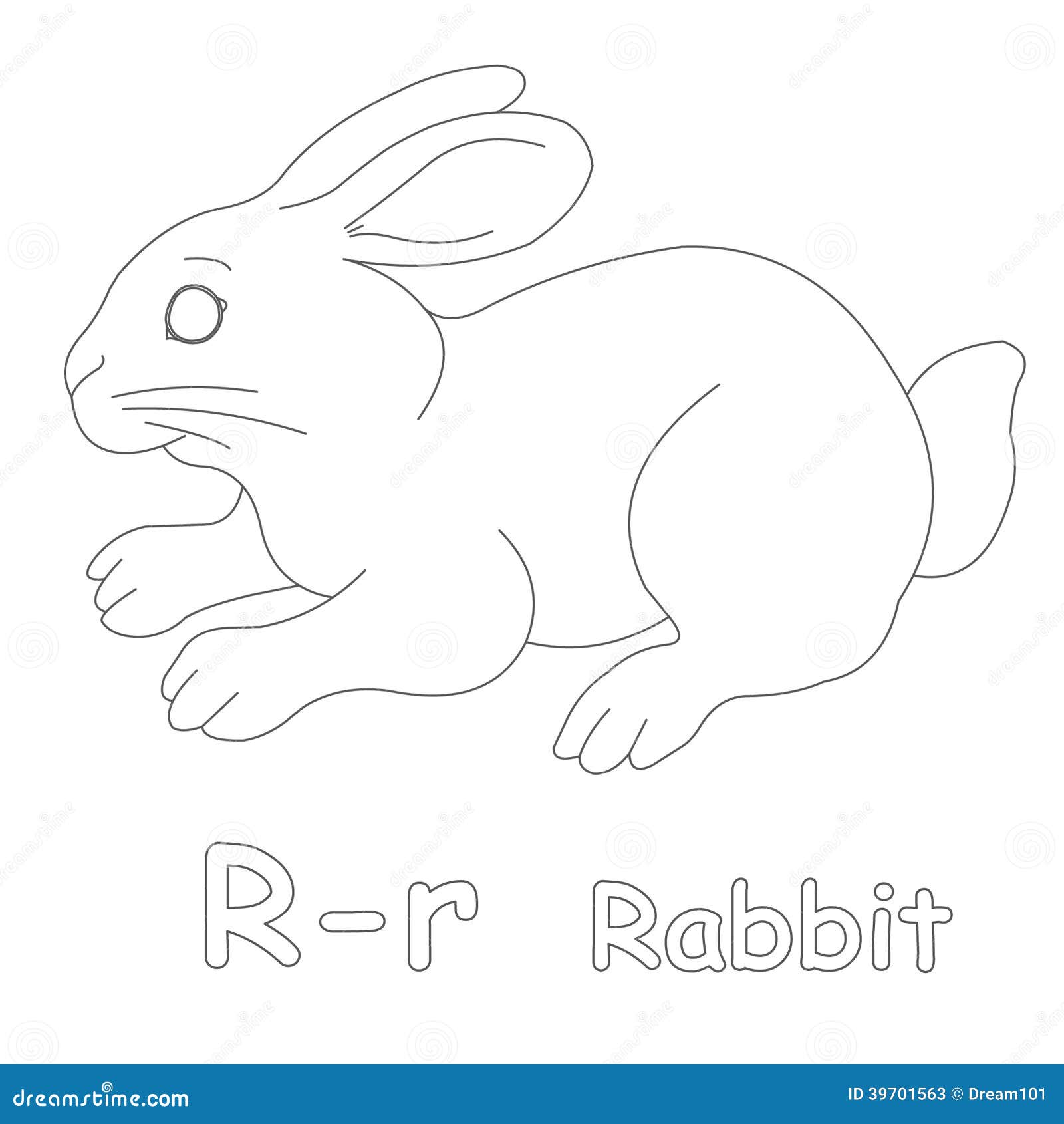 R for rabbit coloring page stock illustration illustration of colouring