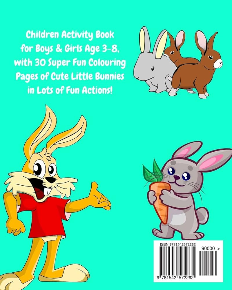 Rabbit kids coloring book fun facts to read about bunny hare children activity book for boys girls age