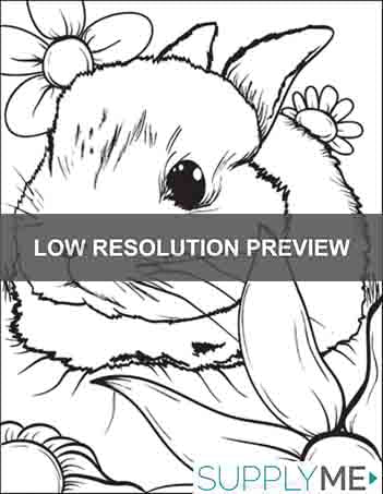 Printable bunny rabbit coloring page for kids â