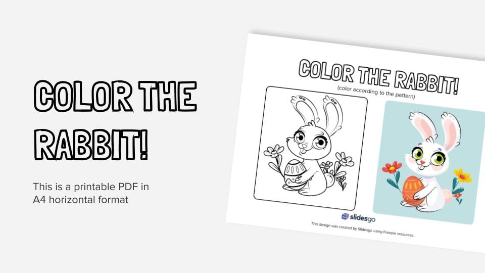 Color the rabbit printable coloring worksheet