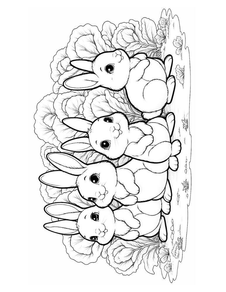 Free bunny coloring pages for kids
