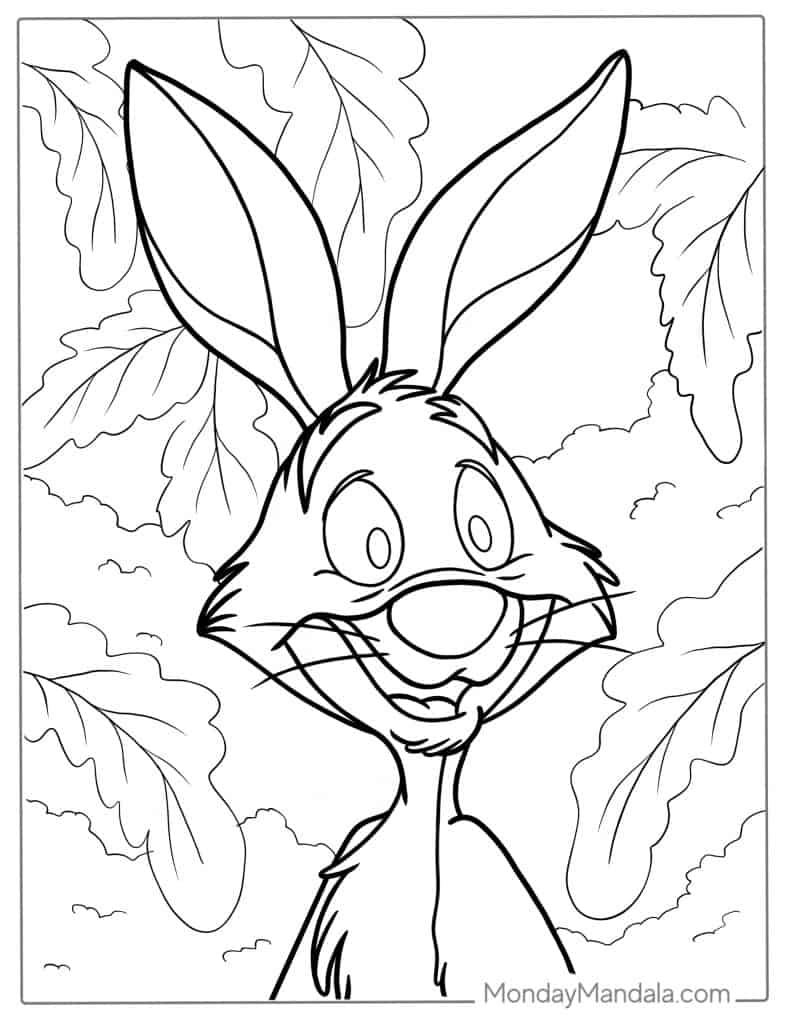 Rabbit coloring pages free pdf printables