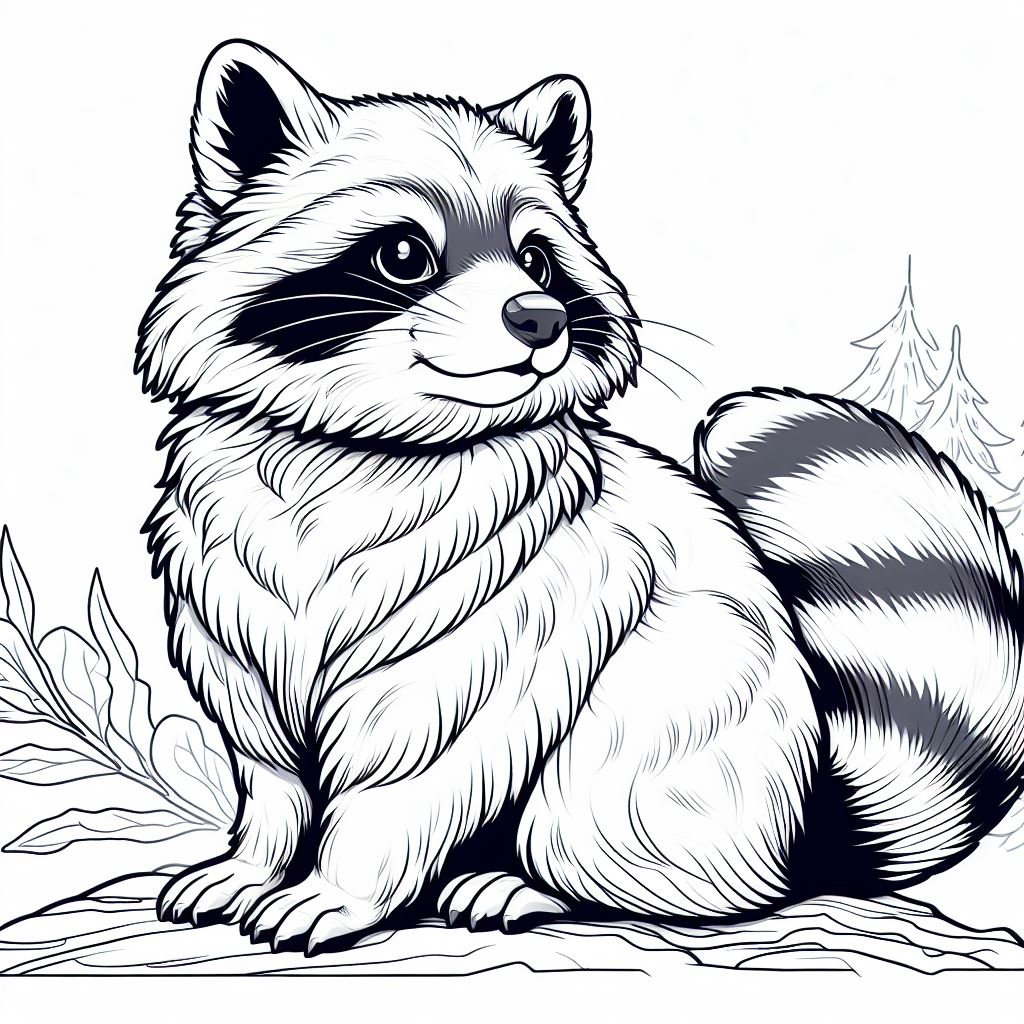 Raccon coloring pages