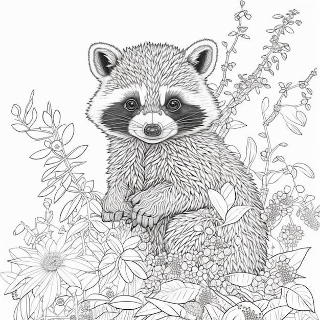 Raccoon coloring pictures