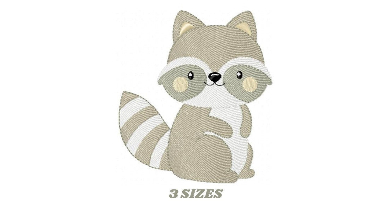 Raccoon embroidery designs